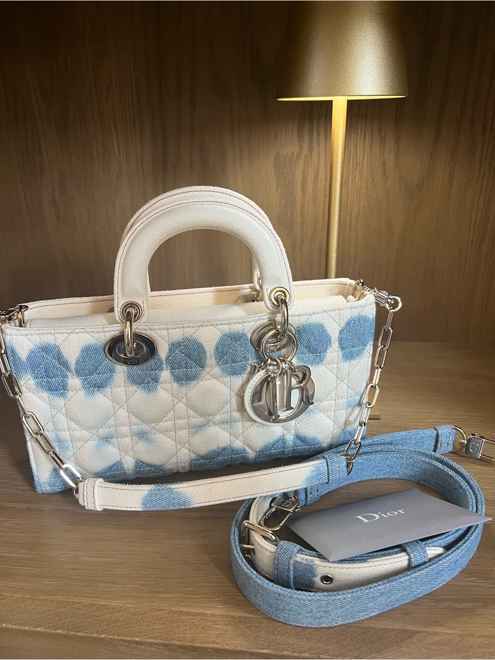 ⭐️ Dior Lady D-Joy Cannage Quilted Denim Medium